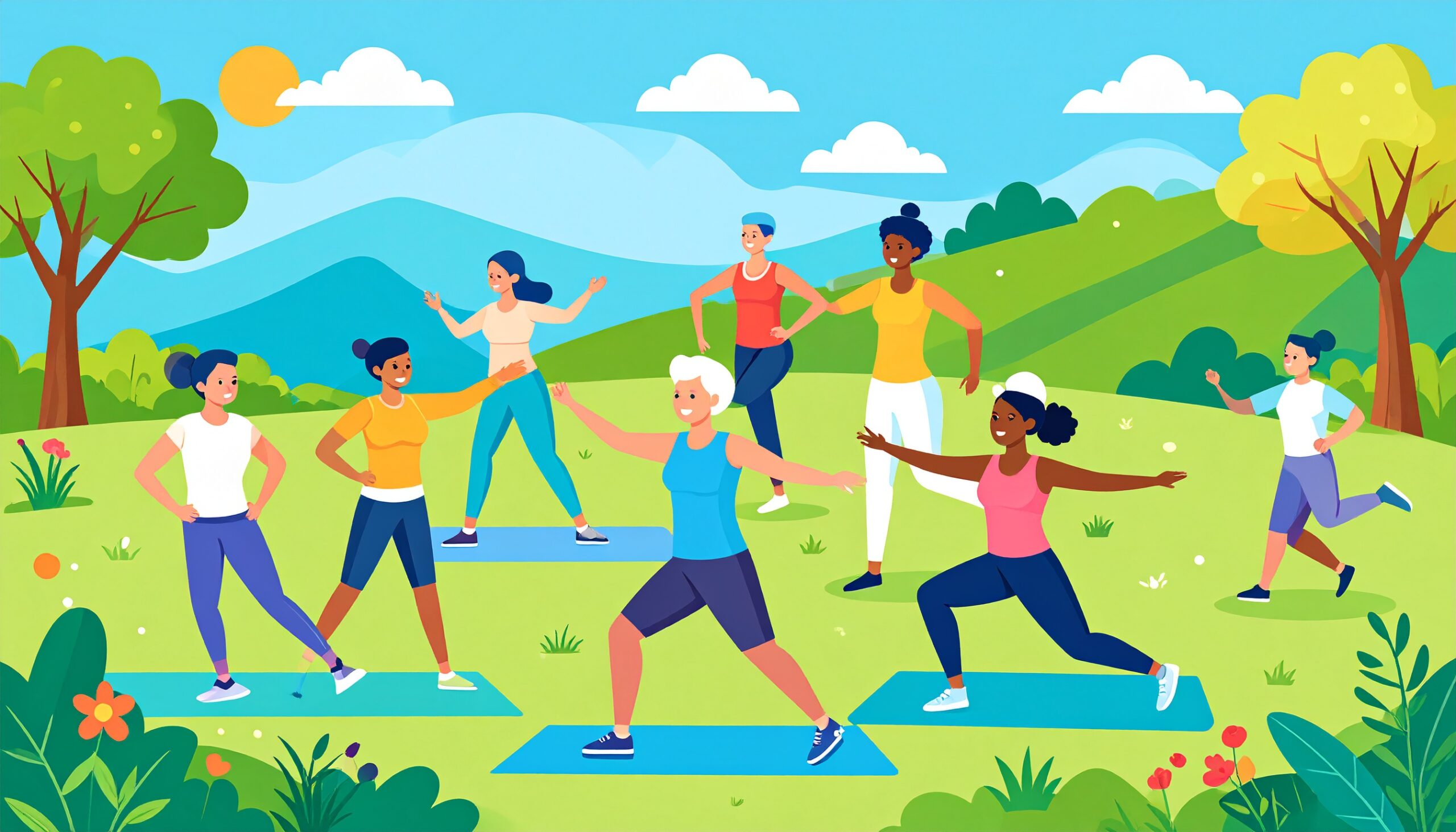 みんなで公園で体操